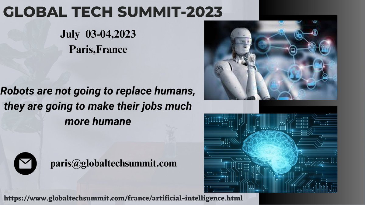 globaltech2023's tweet image. It takes the privilege to invite all the #participants, #speakers , #students, #delegates, #sponsors, exhibitors from all over the world to attend #Global_Tech_Summit_2023 during July 03-04. 2023 in Paris, France
Book your slot now: globaltechsummit.com/registration.h…