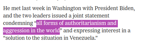 The condemnation of 'authoritarianism' and 'aggression' actually fits the US quite nicely #HandsOffVenezuela