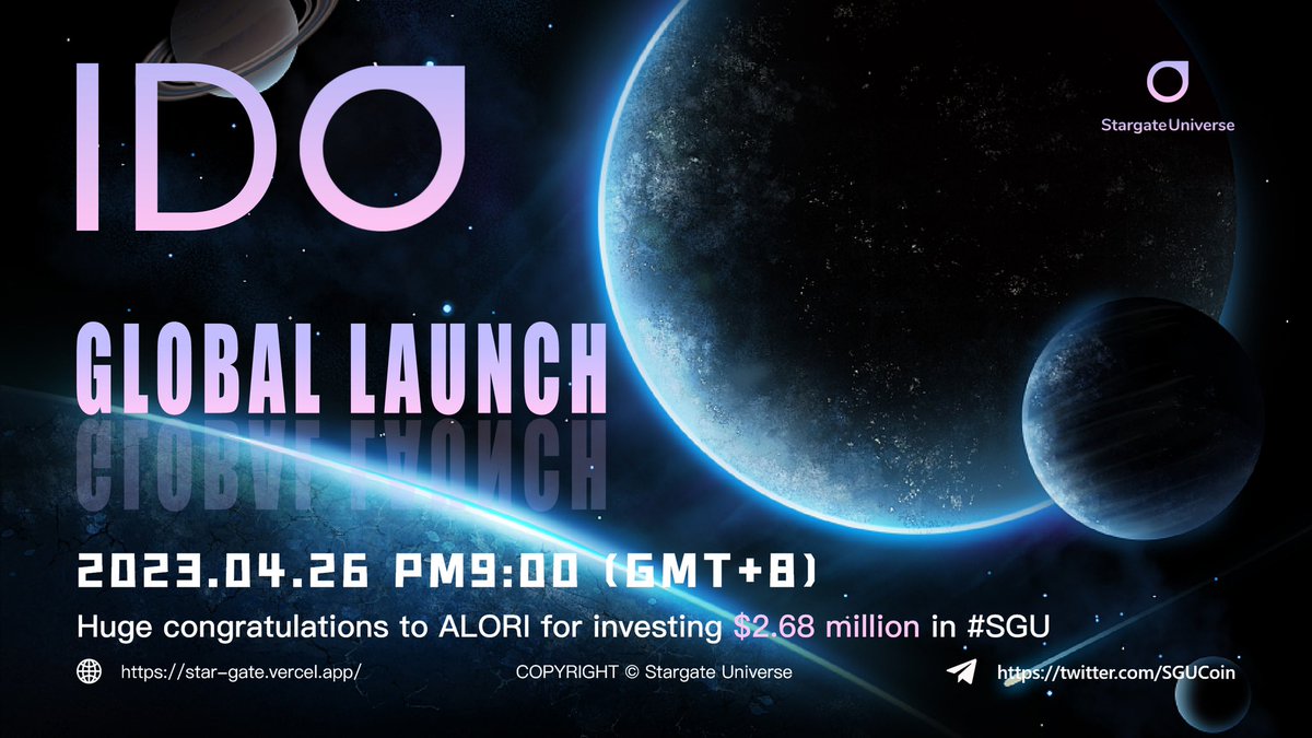 Oneplus_Club's tweet photo. 🎉SGUx Oneplus 🎉
香港潮牌遊戲公司StargateUniverse獲得268W美元融資這項投資旨在加速SGU區塊鏈遊戲生態系統的發展。 將於4.26北京時間21：00開放Stargate Universe項目代幣($SGU) IDO。
🎁 3 ✘ WL
follow 
@SGUCoin

@Oneplus_Club

join: https://t.co/MvAFypMFyr
Like+ RT + tag 3 friends
⏰72H https://t.co/DXWtft9hU8
