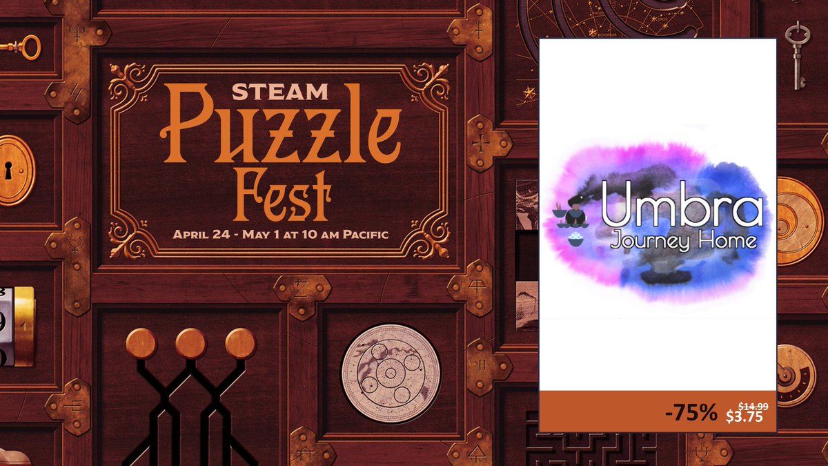 PlayUmbra's tweet photo. Umbra: Journey Home is 75% off during the #steam #PuzzleFest 

Avoid lights in the surreal fantasy puzzle game.

https://t.co/yuS7pgnkY6

#SteamDeals #IndieGame https://t.co/ayslijRBjt