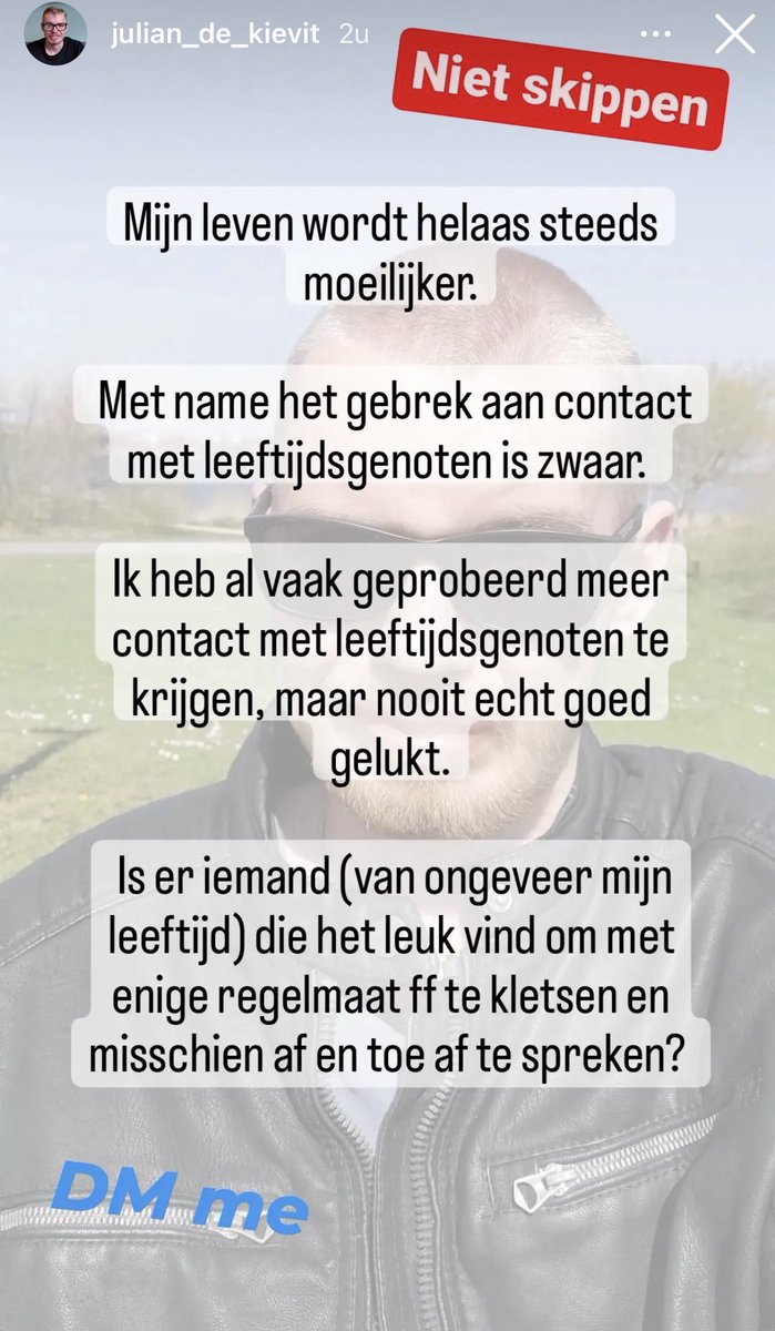 Deze oproep.. 💙  Julian de Kieviet doet hem op z’n insta. Leuke jongen! (Ken hem uit de wijk) Is ziek maar niets mis met z’n koppie. Volg hem en spreek af🤩 Meer weten? Kijk ook op z’n andere insta @ziekmaarookgewoon #goedemorgen