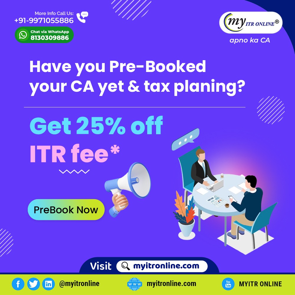 myitronline's tweet photo. Tax Return Filing for FY 2022-23 has started!
Pre-Book Your ITR Filing Slot and Save 25% Today!
For TAX Saving Contact our expert Myitronline eCA.
#ITRfiling #incometaxreturn #incometaxreturnfiling #ITR #offer #PrebookNow #PrebookyourITRfiling #itreturnfiling #ITR https://t.co/EdYRx0jrhl
