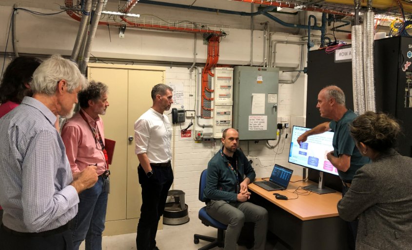 GrantHampson's tweet photo. It was inspiring to see Joe, Ant and Mita in the @SKAO LOW PSI. The entire Perentie team (9 @CSIRO engineers) provided an hour long demo of whats under the hood of the Correlator, in terms of hardware, firmware &amp; software. Always great to get a different viewpoint and questions! https://t.co/nk1WepRaK3