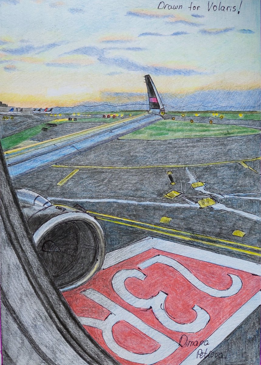 AircraftBy's tweet image. My special drawing of wing view at @Cancun_Airport with Airbus A321-231 of @flyvolaris @viajaVolaris 🇲🇽
Photo taken in 2017 by SANspotter.
148x210mm 
#Volaris #viajaVolaris #flyVolaris #VolarisAirlines #Cancun #CancunAirport #AeropuertoCancun #MexicoCity #Mexico #drawing #view