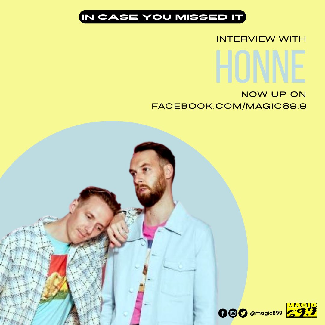 Magic899's tweet photo. #icymi! Excited for @hellohonne live in Manila on May 10? Before the big day, we caught up with the duo to see what they've been up to, with our very own HONNE expert @zoerosal, here on Magic 89.9!🫶 #BeTheMagic #magicexclusives

https://t.co/gmDo6gklnj https://t.co/8qNbFVS0pc