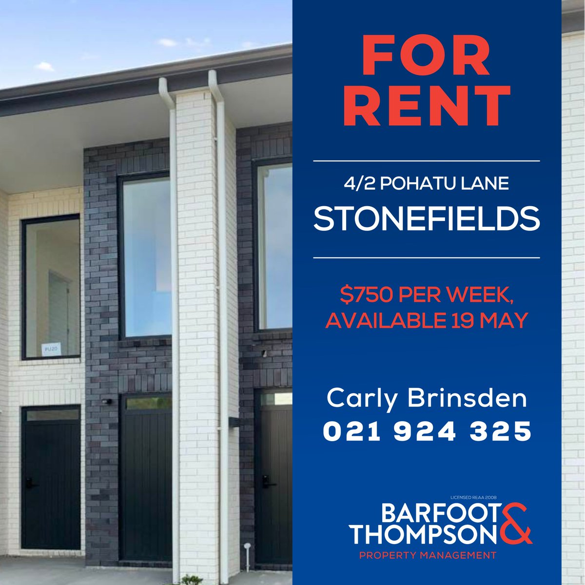 BandTGreenlane's tweet image. 𝗔𝗩𝗔𝗜𝗟𝗔𝗕𝗟𝗘 𝗧𝗢 𝗥𝗘𝗡𝗧📍4/2 Pohatu Lane, Stonefields
barfoot.co.nz/11010410
$𝟳𝟱𝟬 𝗽𝗲𝗿 𝘄𝗲𝗲𝗸, 𝗮𝘃𝗮𝗶𝗹𝗮𝗯𝗹𝗲 𝟭𝟵𝘁𝗵 𝗠𝗮𝘆
🛌 2 Bedrooms 🛀 1 Bathroom 🚗 1 Car Garage
For more information;
📞Carly Brinsden - 021 924 325
#rental #stonefields #availablesoon