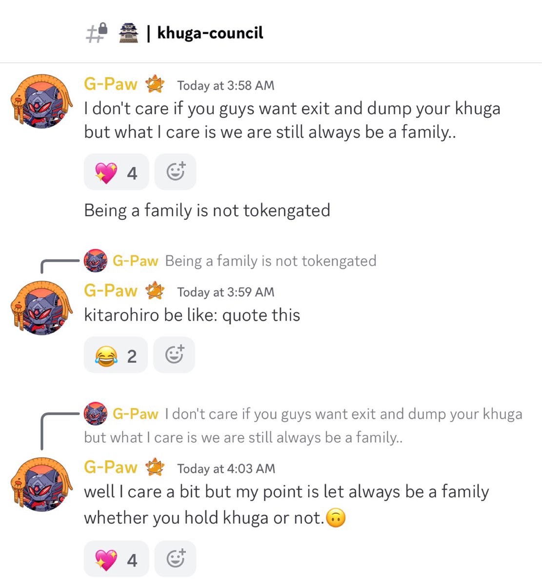 Being a family is not tokengated.