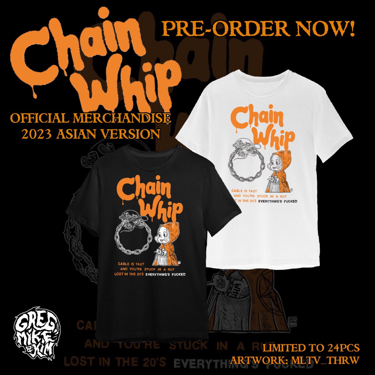ramzQ's tweet photo. OFFICIAL CHAIN WHIP MERCHANDISE!
SOUTH EAST ASIAN VERSION!
LIMITED NUMBERED!
ARTWORK @ADYOIRASSATYA
LINK IN BIO!
#chainwhip #gregmikeandkim #hardcorepunk https://t.co/e0NbFXgq7l