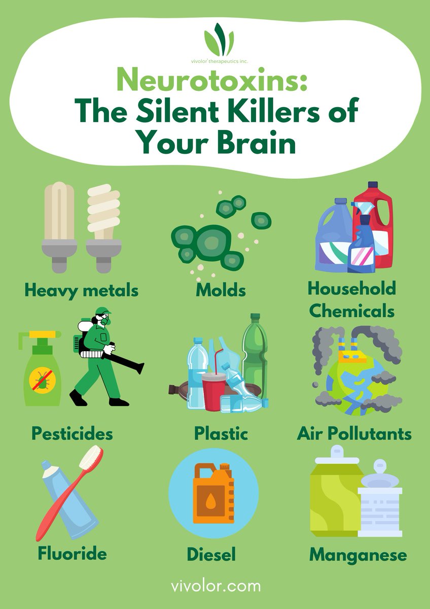 VivolorMemory's tweet photo. Exposure to toxins can lead to a wide range of neurological disorders, including memory loss, cognitive impairment, and even dementia. That is why it’s important to become aware of the neurotoxins that harm your brain. ☢️ https://t.co/catvRK90Rz