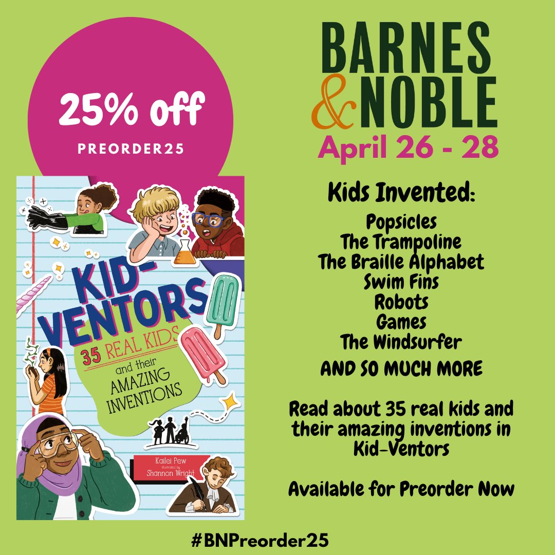 KaileiPew's tweet photo. Surreal that I get to be part of the #BNPreorder25 campaign this time around!! #Kidlit 
It would mean the world to me if you preorder:

THE MONSTER ABOVE THE BED:
https://t.co/ECY1Mfn0gj

KID-VENTORS:
https://t.co/AM66FBwqry

Use code PREORDER25 for 25% off now through the 28th! https://t.co/4Ntq8HaGGe