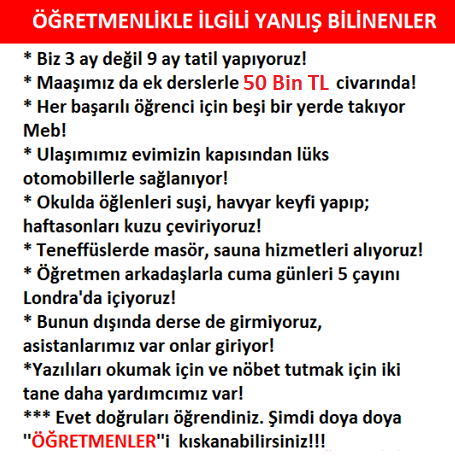 ogretmensitemiz's tweet photo. Öğretmenlikle ilgili yanlış bilinenler.... https://t.co/vrIOhSQjuz