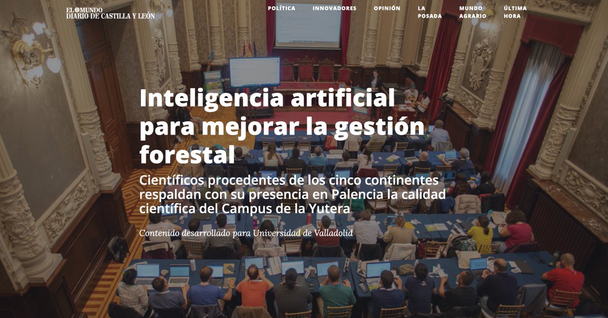 YoungForesters's tweet image. 🌳🤖 &quot;El #Bigdata y la #InteligenciaArtificial colaboran entre sí, para hacer cada vez más fácil la gestión de nuestros bosques.&quot;

📢 No os perdáis el reportaje que han hecho desde @DiarioCyLMundo diariodecastillayleon.opennemas.com/media/diariode…
#SMARTGlobalEcosystems #SoyForestal #somosIUFOR #DataForest