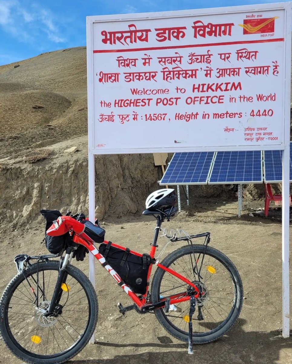 AdventureWorx's tweet photo. There's nothing quite like receiving a handwritten letter from the top of the world. Balaji Suresh & Sundar Yatra cycled to Hikkin Post Office in Himachal, the highest post office in the world & sent us a letter from the top, we were beyond thrilled!
#cyclying #adventureworx https://t.co/DzVoBOfm8C