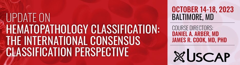 Join leading heme experts in Baltimore this fall for an educational <a href="/TheUSCAP/">USCAP</a> course on navigating new #hemepath classification systems, complete with Interactive Microscopy sessions!

CME is offered. See registration link for info! xcdsystem.com/uscap/program/…