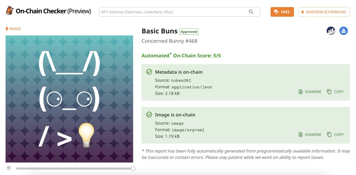Basic Buns (<a href="/BasicBunsNFT/">Basic Buns</a>) is a collection of 286 cute creatures, fully persisted on-chain

In the fashion of <a href="/owlswtf/">Owls</a>, they celebrate the ASCII art, mixing in visual emojis and SVG effects

Website: bunny.millyverse.xyz