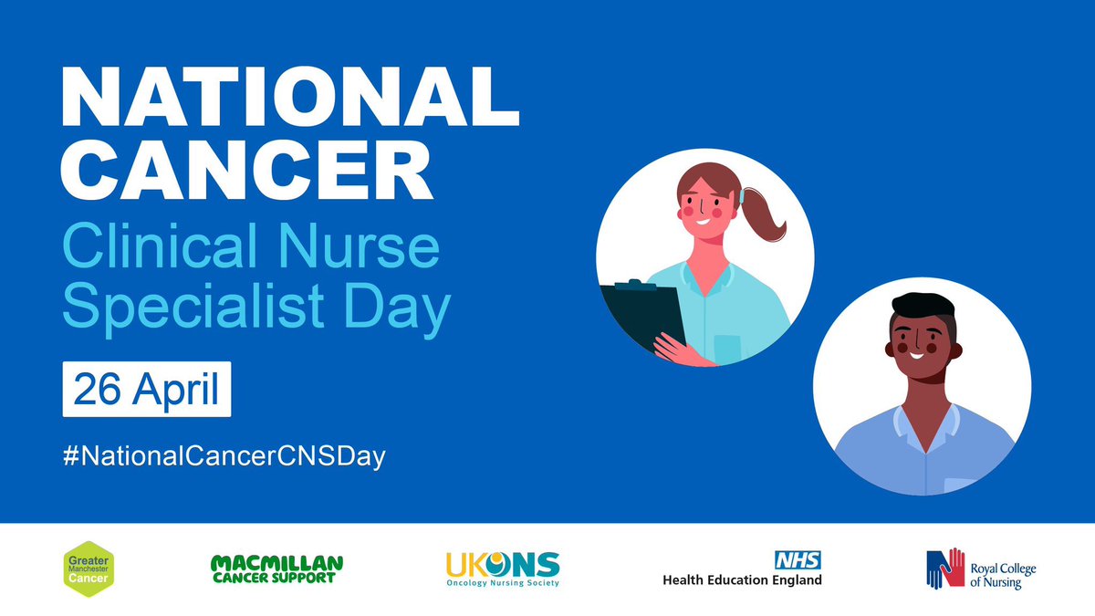 It’s here! 🥳 Happy National Cancer CNS Day to all the teams. Follow local and national activity using the #NationalCancerCNSDay and show your support for an extremely special workforce 💙 <a href="/GM_Cancer/">Greater Manchester Cancer Alliance</a> <a href="/UKONSmember/">UKONS</a> <a href="/macmillancancer/">Macmillan Cancer Support</a> <a href="/NHSEngland/">NHS England</a> <a href="/theRCN/">The RCN</a>