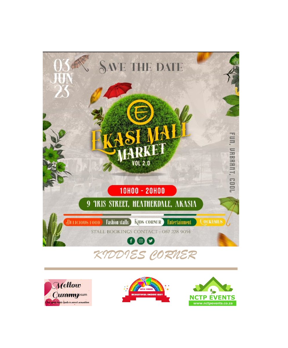 Ekasimall Market also #encourages the #presence of #kids for #family #fun #time with #children, visit #kidscorner for all the fun #joy #laughter the #kids needs. #supportsmallbusiness #buylocal #southafrican #play #run #cool #music #event #farm #lifestyle #outdoor