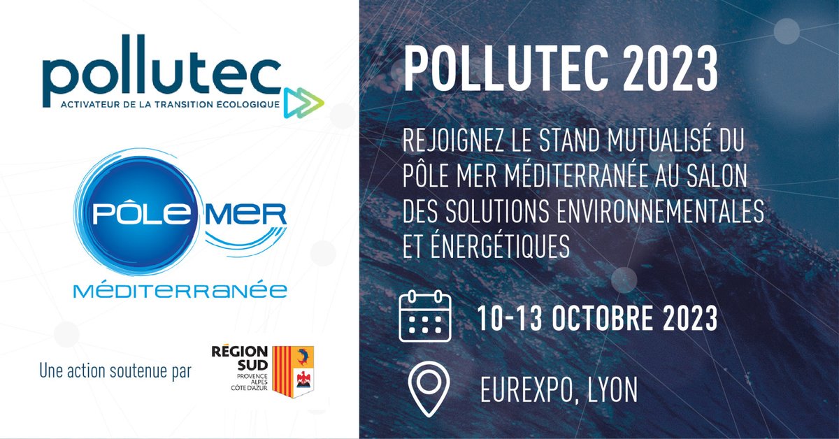 📣Vous proposez des solutions innovantes pour réduire l’impact des activités sur l'environnement marin ? <a href="/polemermed/">Pôle Mer Méditerranée</a> organise un pavillon commun sur <a href="/pollutec/">Pollutec 2027</a>, le salon des solutions environnementales et énergétiques ! #cleantech
📅 10-13/10/2023 #Lyon
🔗 polemermediterranee.com/Agenda/Eveneme…