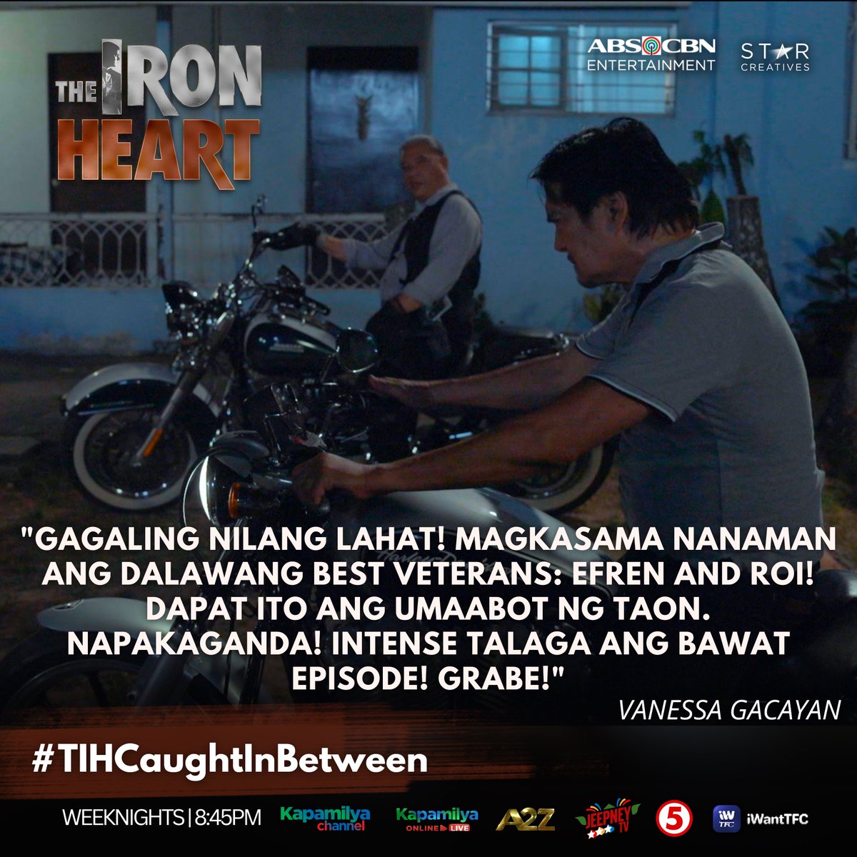 StarCreativesTV's tweet photo. SOLID ang naging reaksyon ng mga Kapamilya sa BAKBAKAN kagabi sa #TIHCaughtInBetween 😲

TUMUTOK lang sa paparating na episodes! Weeknights at 8:45PM! 🦾🔥 https://t.co/yWldRWpo0h