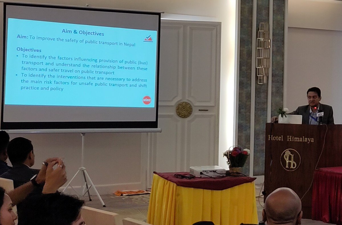 JontyFlower's tweet photo. Our PhD candidate Sanjeev Neupane is presenting the aims of 2nd work package of #safetripnepal 'to improve public transport safety in Nepal' at the project launch @UWE_CTS https://t.co/rTD9R47wt5
