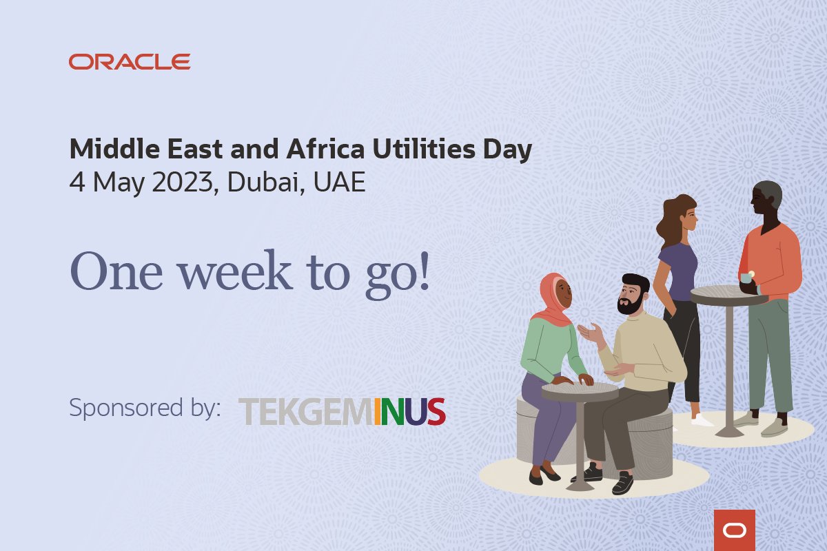 Just one week to go until #utilities professionals from across the Middle East and Africa gather in Dubai for our utilities day. Check out the agenda on the event page to find out what’s in store: social.ora.cl/6011OzoZ7