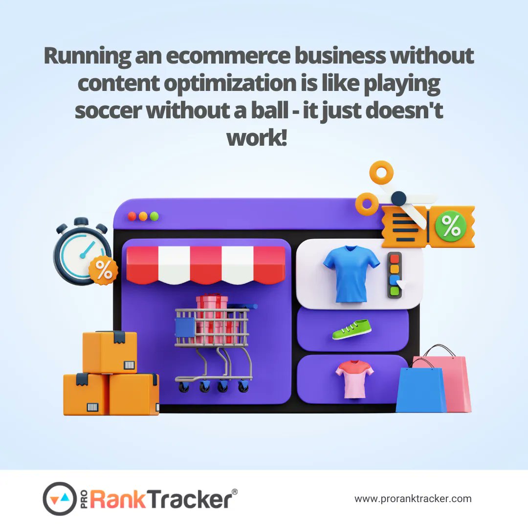 ProRankTracker's tweet photo. #Ecommerce content optimization ensures that your online store has a good selection of well-written, informative, and engaging content to help #customers better understand your products and services.
https://t.co/XeJ5nmiyfS
#pageranking
#comprehensivereports
#reports https://t.co/mWyc5Ql9BJ