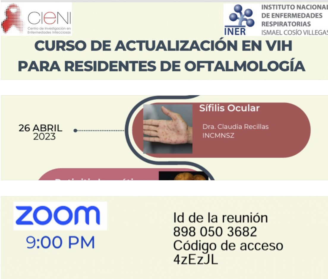 Mañana la gran simuladora “Sífilis  ocular “ entrada abierta .
