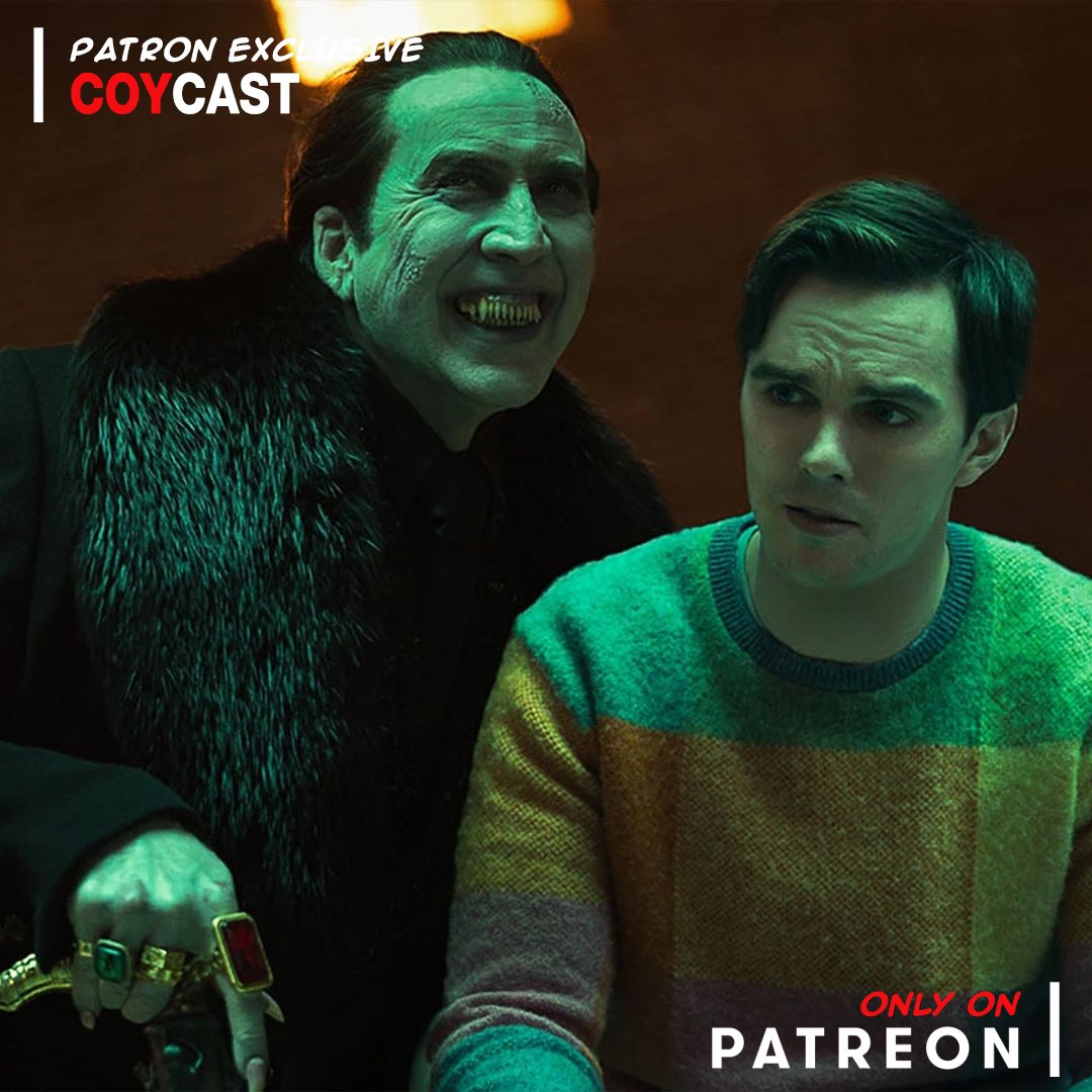 ItsDragonWagon's tweet photo. This week on the #Coycast #Patreon Pod • #Renfield and the line of quirky indie comedy horror action it had to walk. Plus #TedLasso is firing on all cylinders and #Shrinking sticks the landing in another win for #Apple+ programming. Hear it now at https://t.co/i6EOgnFu9X https://t.co/QVxKPYCn4l