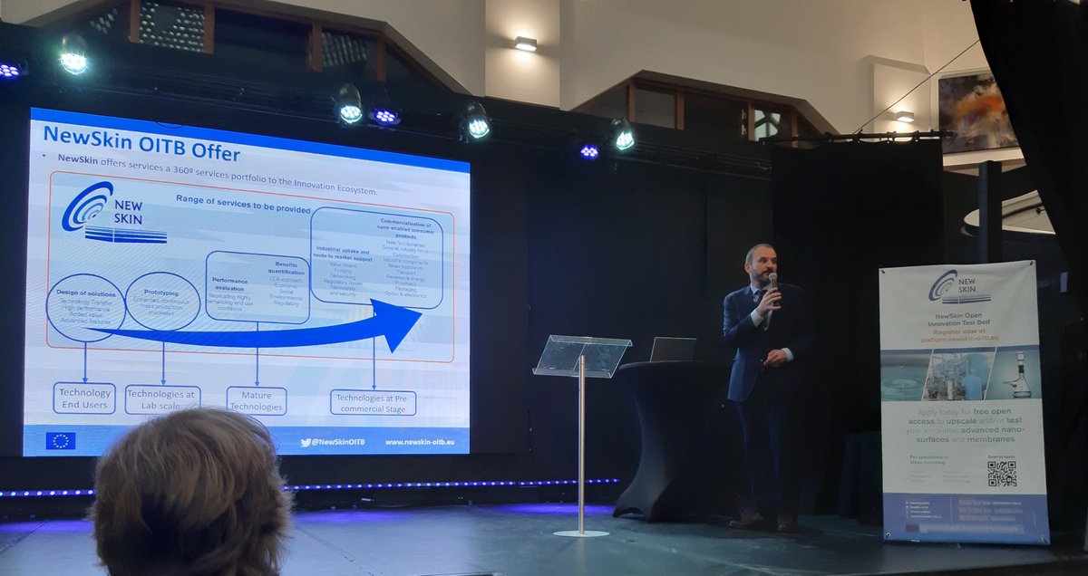 NewSkinOITB's tweet photo. Very interesting work and results presented at NewSkin Days yesterday -from partners and 2 successful open call applications who have put the Open innovation test bed facilities to great use. Looking forward to Day2!
#H2020 #OITBS #NewSkinOITB #nanotech #membranes #surfacefinish https://t.co/Pg7WSFX6K5