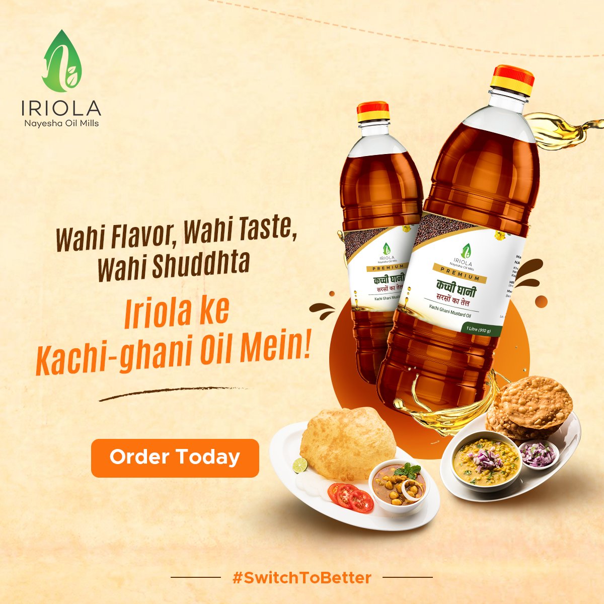 Iriola_Ind's tweet photo. Khane mein woh waali baat nahi lagti?🤔
Kyunki pure oil mein bane khane ki baat hi alag hoti hai.
Live again your bachpan with pure and delicious flavors of #IriolaOils! ❤️
#NayeshaOilMills #HealthyFood #Iriola #KachiGhaniOil #MustardOil #SwitchToBetter #WoodPresssedOil https://t.co/PGQG6uLsw6