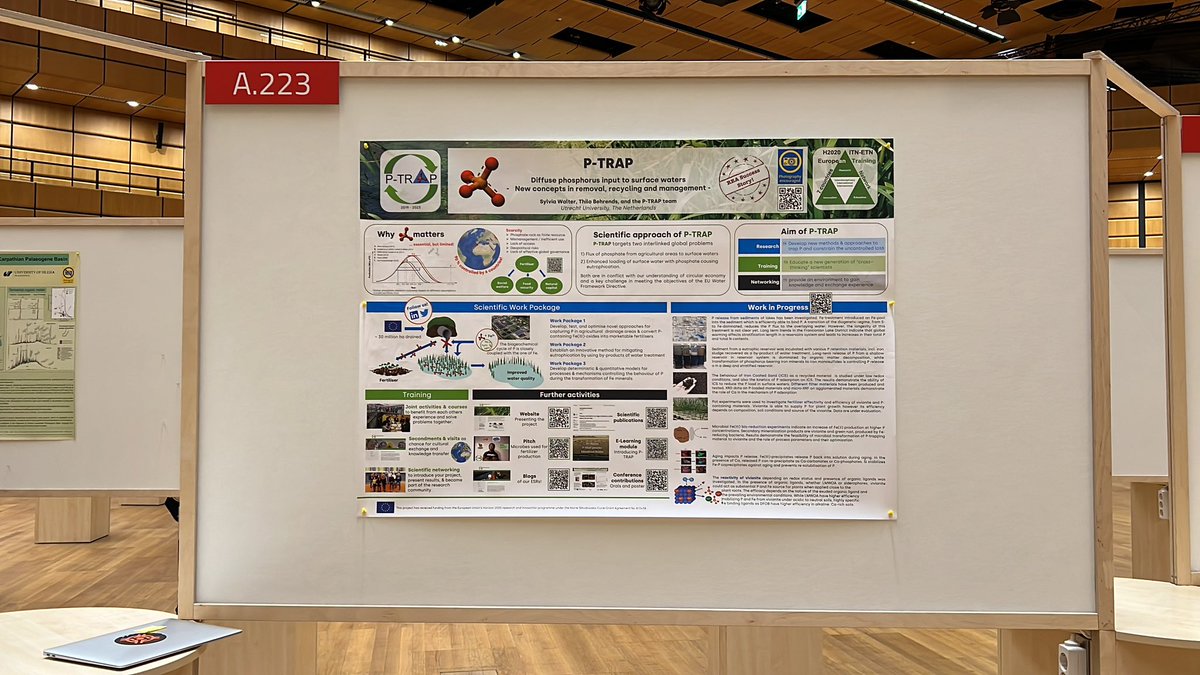 <a href="/h2020_PTRAP/">H2020_PTRAP</a> at #EGU23! Poster is on, join the session! Hall A, BG1.5-Interdisciplinary session on the global phosphorus cycle
meetingorganizer.copernicus.org/EGU23/session/…
<a href="/h2020_PTRAP/">H2020_PTRAP</a> <a href="/deltares/">Deltares</a> <a href="/UUGeo/">Geosciences UU</a> <a href="/univienna/">Universität Wien</a> <a href="/ETH_en/">ETH Zurich</a> <a href="/BayFOR_UEB/">BayFOR Unit Environment, Energy & Bioeconomy</a> <a href="/unibt/">Universität Bayreuth</a> <a href="/AquaMineralsNL/">AquaMinerals</a> <a href="/Waternet/">Waternet</a> <a href="/MSCActions/">Marie Skłodowska-Curie Actions</a>