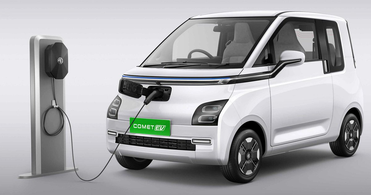 whatcarindiamag's tweet image. .@MGMotorIn Comet EV launched at ₹7.98 lakh (ex-showroom). It gets a 17.3kWh battery pack with a claimed range of 230km. Features include - twin 10.25" screen layout with wireless Apple CarPlay and Android Auto, TPMS, reverse camera, dual airbags, LED headlamps &amp;amp; more. #CometEV