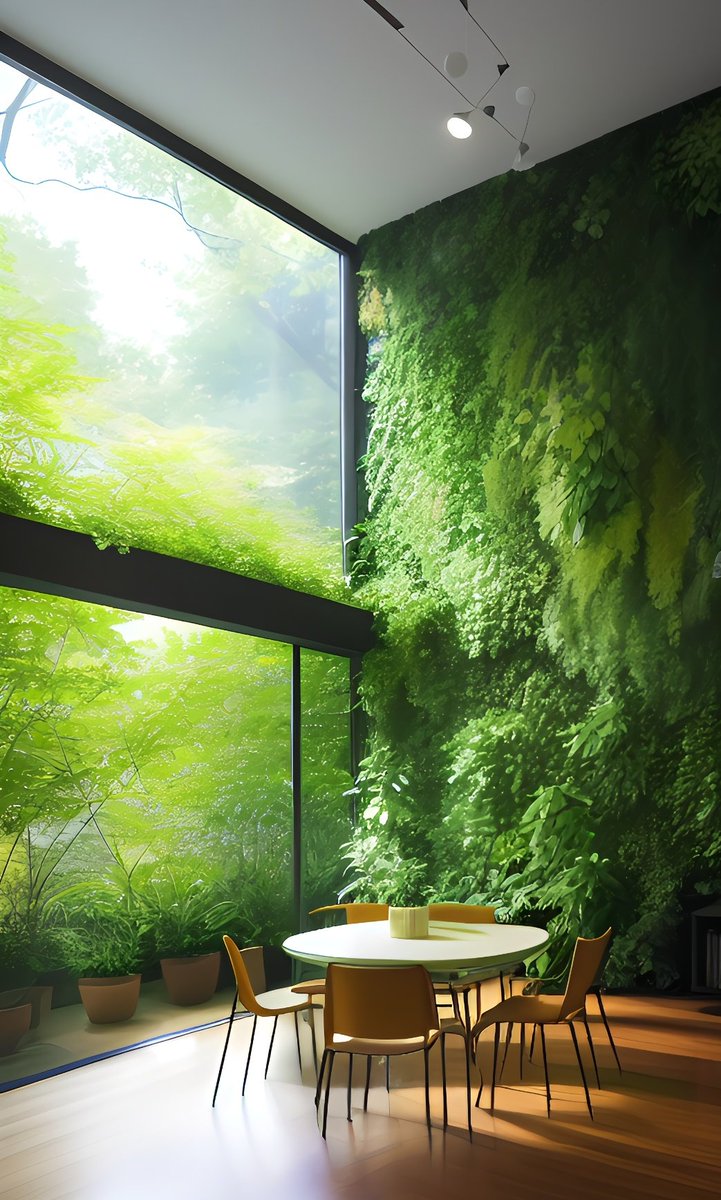 Living walls are the future of home decor 🌿🏡. 
#interiordesign #biophilicdesign #architecture #livingwalls #nature #SustainableLiving #luxury #homedecor