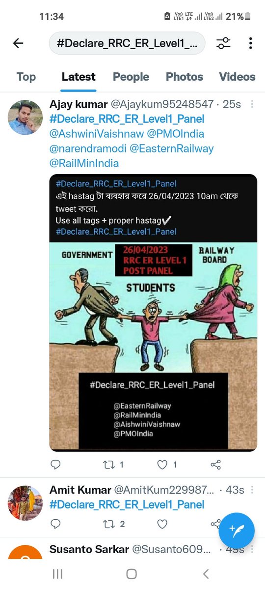 SushilK31653247's tweet photo. #Declare_RRC_ER_Level1_Panel 
@AshwiniVaishnaw @narendramodi @narendramodi @RailMinIndia 
2019 to 2023 .. How much you need to clear vacancy? 
 Shame on RRC KOLKATA https://t.co/4g2EruEW50 https://t.co/EosIdeccdC