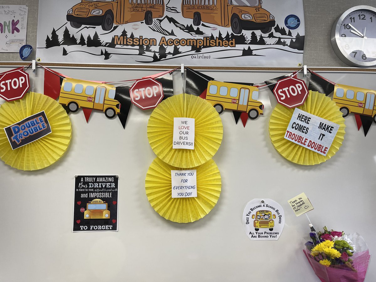 pbiscoachamy's tweet photo. It’s Bus Drivers Appreciation Day! I baked them brownies and celebrated them this morning. They are the first adults our riders see every morning! So grateful for our #PBIS partnership with @FSDTranspo #FSDPBIS #FSDSEL https://t.co/2it1NXhTef