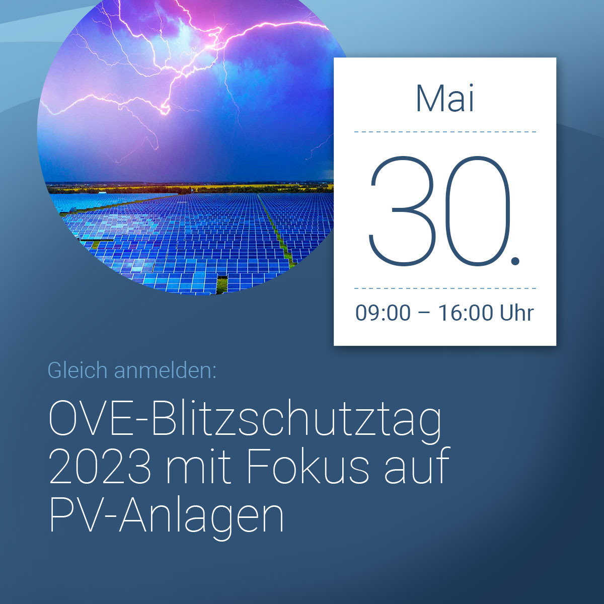 Am 30. Mai findet der OVE-Blitzschutztag 2023 im Energiezentrum der TU Graz statt ⚡️🌩⚡️

Im Mittelpunkt stehen dieses Jahr der Blitzschutz sowie die Erdung von PV-Anlagen. 

Weitere Informationen und zur Anmeldung 👉 bit.ly/3msQ8Db

#blitzschutz #ove #tagung