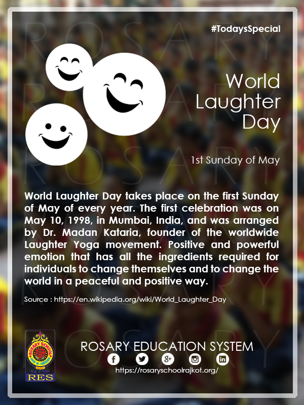 Help us Spread the Word!!! Share with your Friends!!!
#TodaysSpecial
#WorldLaughterDay
@kataria1955
@LaughingColours
@canvaslaughclub
@Laughter_Clouds
@daysoftheyear
@NationalDayCal
