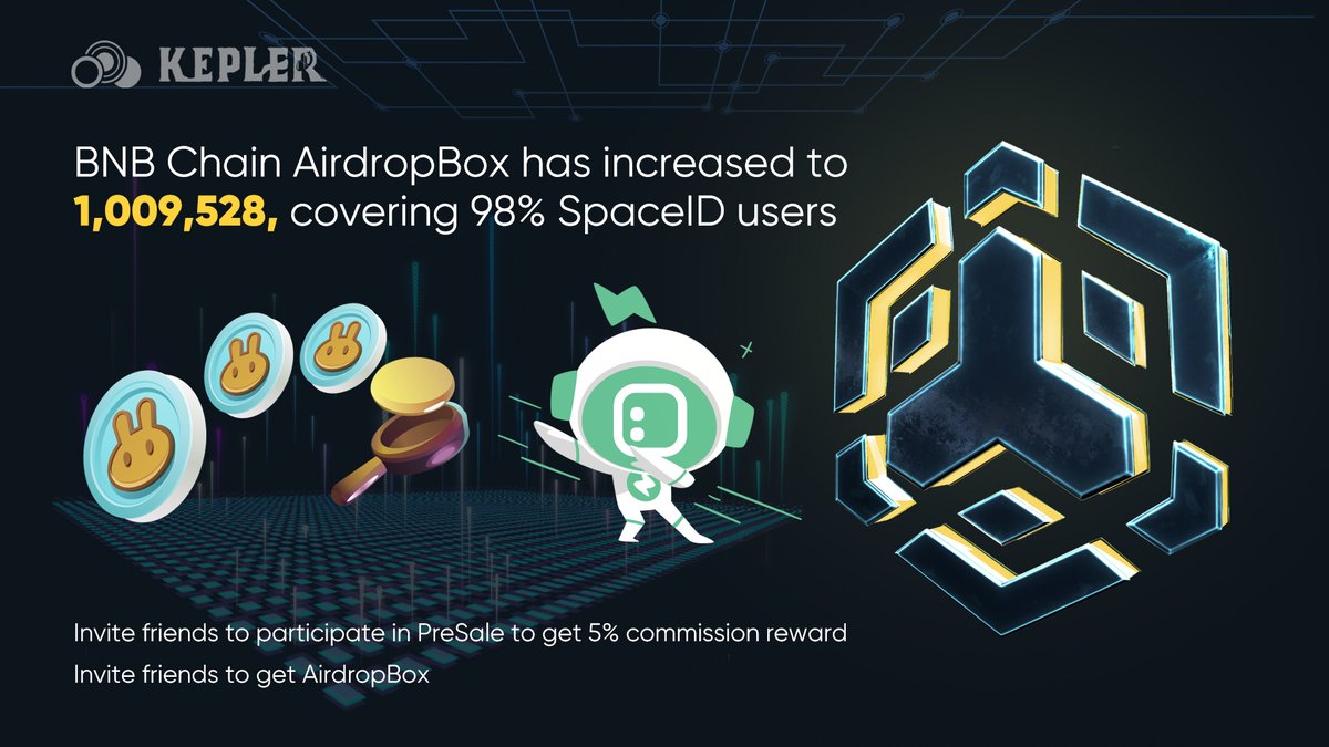 KeplerHomes's tweet photo. 🧑🚀🔶🔶 @KeplerHomes Box On #BNBChain address updated, covering 98% of BNBChain #SpaceID users.
🔶 #BSC PreSale
👉 https://t.co/sHjtXGHUIu
🤩Invite friends to get 5% commission reward
🔶 Check your #AirDropBox
👉https://t.co/CCycxgAQni
Rt ❤️ tag 3 fds
🧑🚀$50 #BUSD for 5🧑🚀,72H https://t.co/v8D7l6R4p7