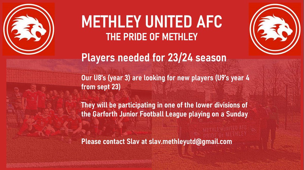 We are recruiting new players…. Current u8’s needing a team get in touch… #upthereds #muafc