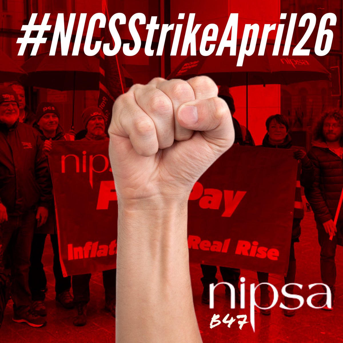 ✊ Solidarity to all workers striking today ✊ #NICSStrikeApril26 ⚡️ #WeDemandBetter 🚩 #OneBigUnion ❤️🤍