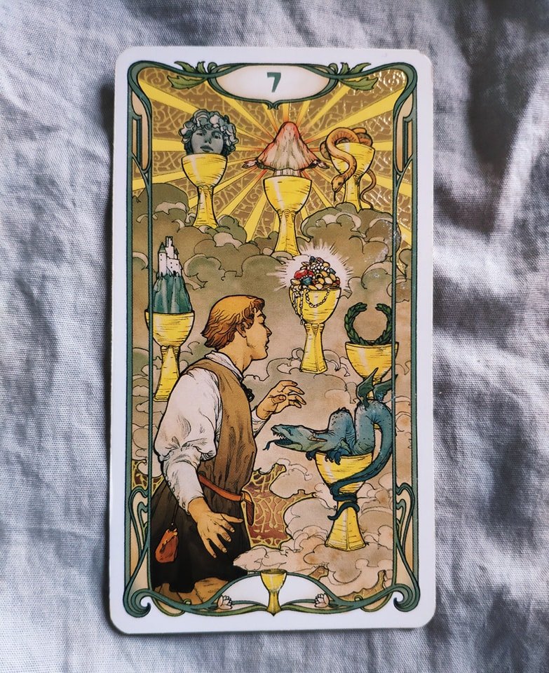 📷 Good morning everyone, I hope all is well with you. Here is today's card of now 'Seven of cups'. 📷This suggests that there may be many different options to carefully consider at present in multiple parts of your life. #tarot #tarotcardoftheday #dailytarot #dailytarotreading