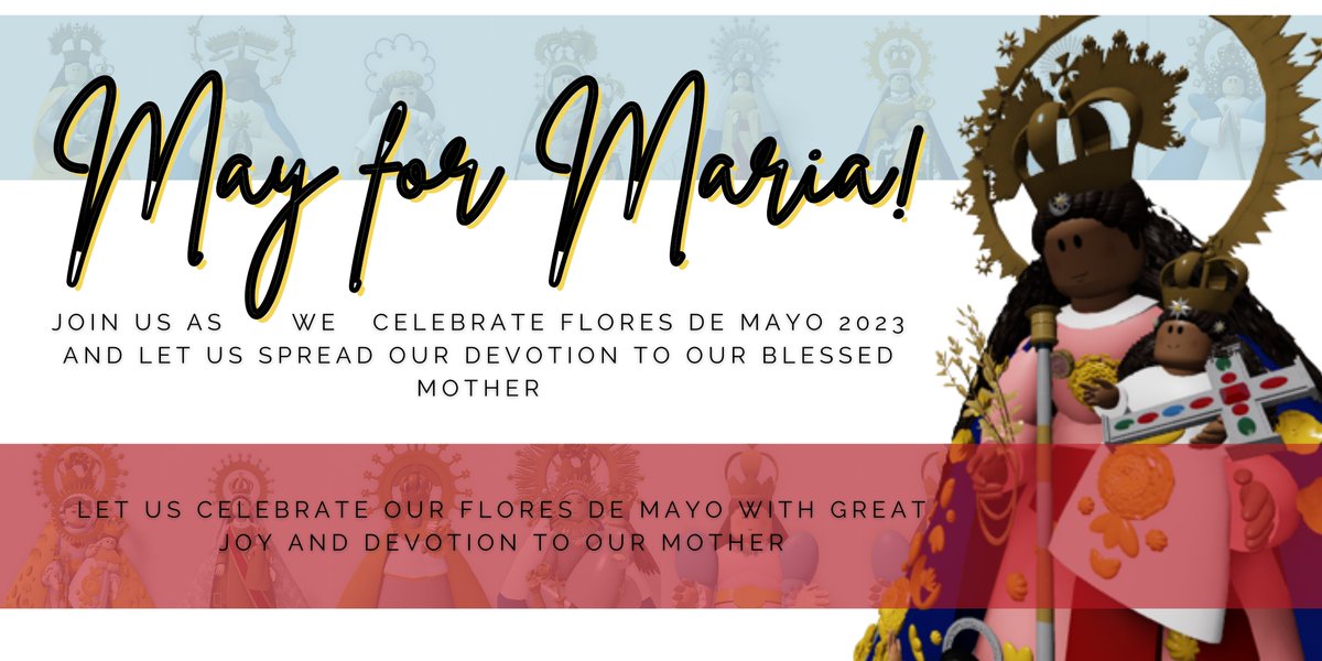 RalphSilv9's tweet photo. FLORES DE MAYO 2023 SCHEDULES

We encourage everyone to join in our Virtual Celebration of Flores de Maria 2023 this coming May. Join our server to be updated >https://t.co/WWux6nMkoE

Schedule of events bellow may change; For entries PM @Ralphooki#0449 (Discord), Thank you https://t.co/ZSTWHrdXmz