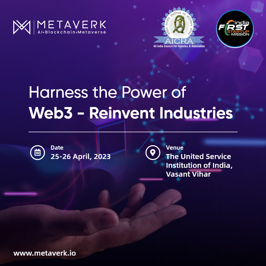 metaverk's tweet photo. Join us as our AVP of Products, Rohit Tandon, speaks at @AICRAINDIA IndiaFirst STARTUP Mission about the power of #web3 technology to shape the future of industries.

#Metaverk #Web3Community #BlockchainTechnology #ArtificialIntelligence #Metaverse #Startup #Technology https://t.co/NgMpG7ry1p