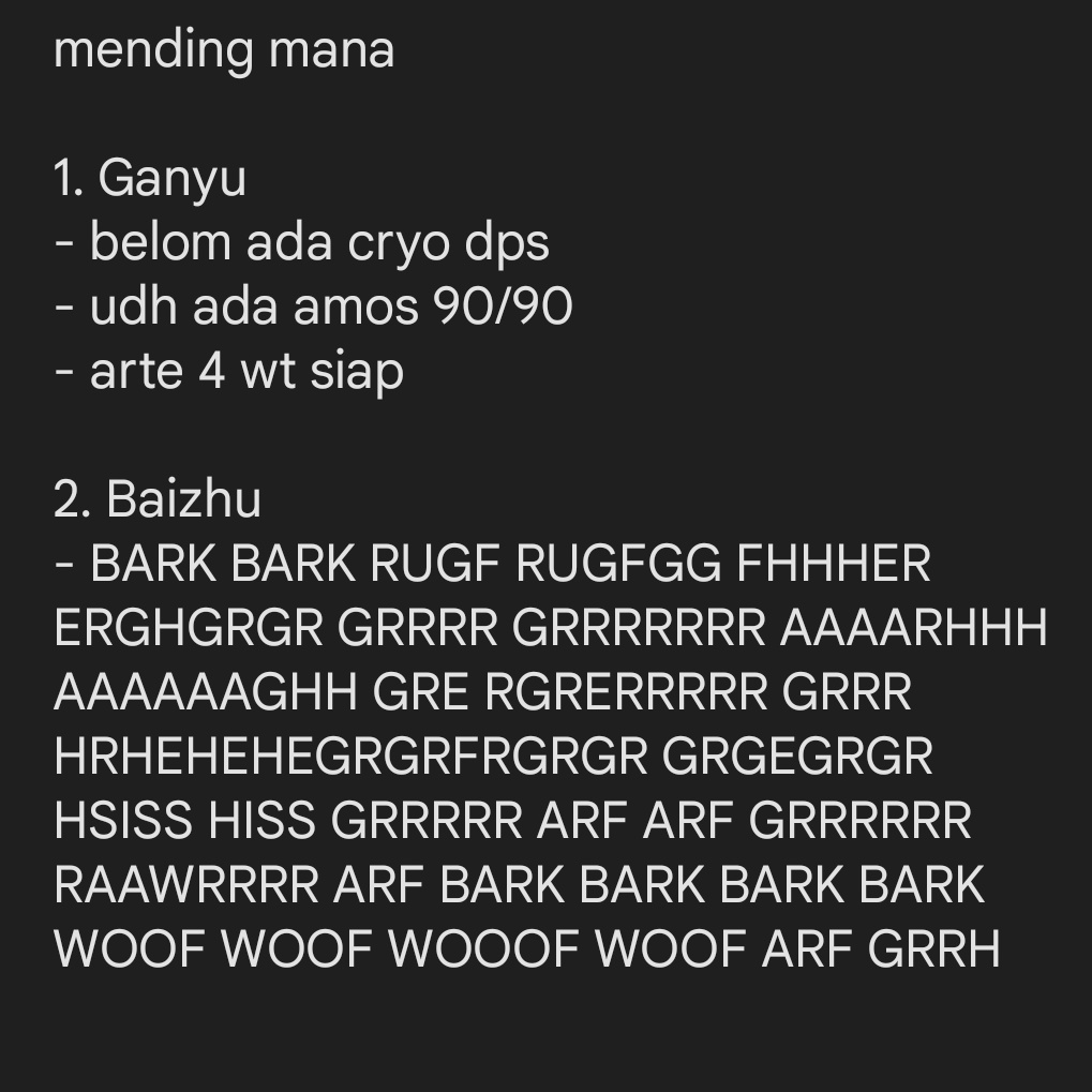 babufess's tweet photo. babu! saran dong mending ganyu atau baizhu? tabungan fates cukup buat satu char aja. maksih y https://t.co/HDQIMdx07B