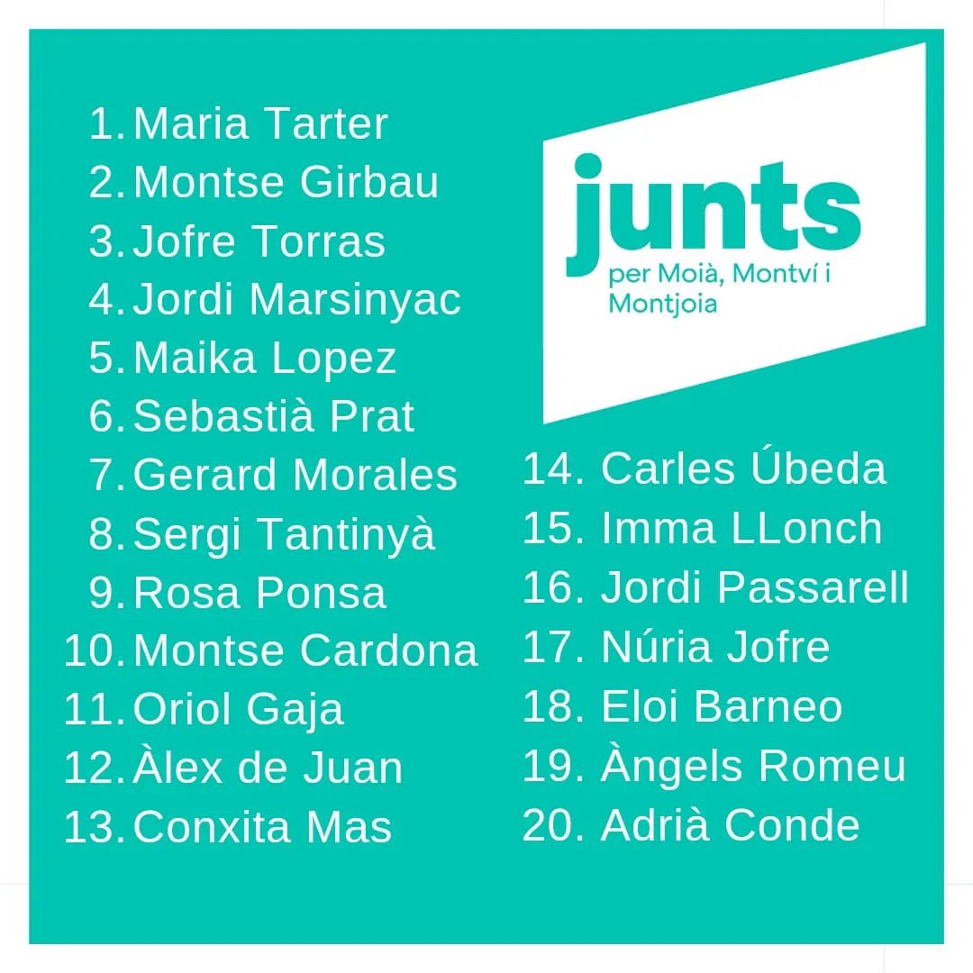 Us presentem l'equip de persones que formen part de la candidatura per a les eleccions #municipals2023 del #28maig 

#Moià #Moianès #JUNTSfaremMOIA #estimemmoià