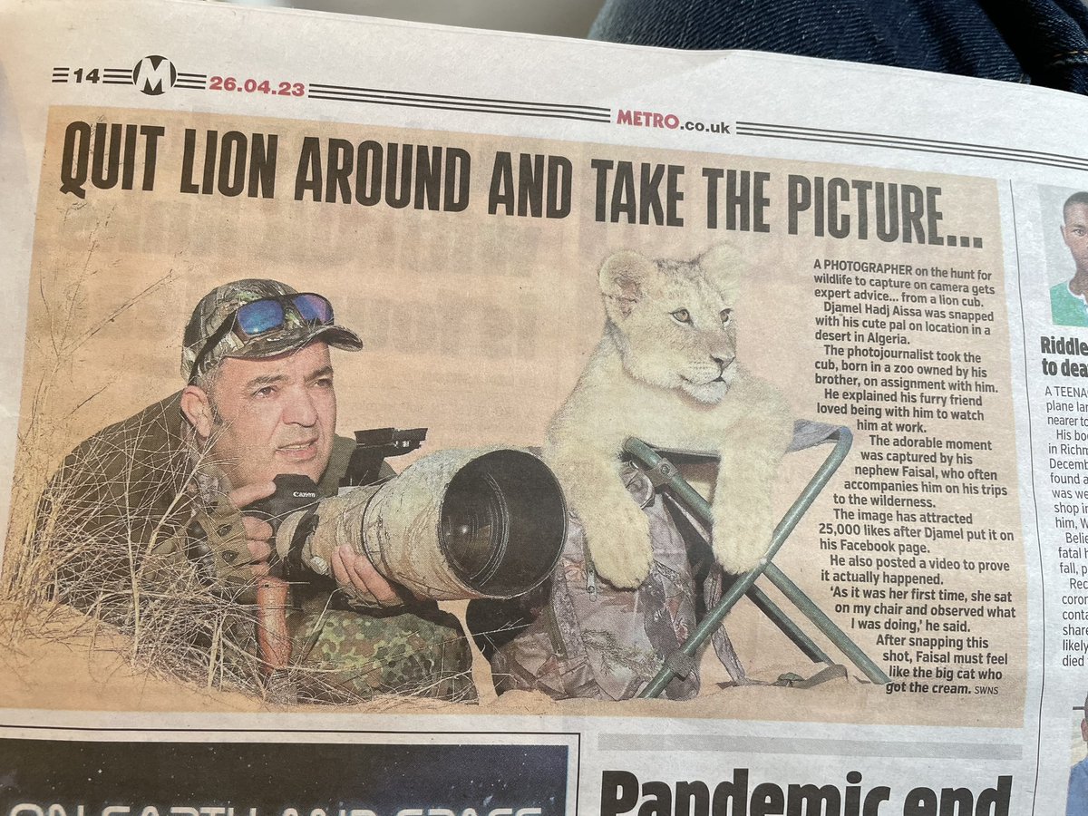 La photo de Djamel Hadj Aissa 🇩🇿 fait le tour du Monde. 
Aujourd’hui dans le <a href="/MetroUK/">Metro</a>