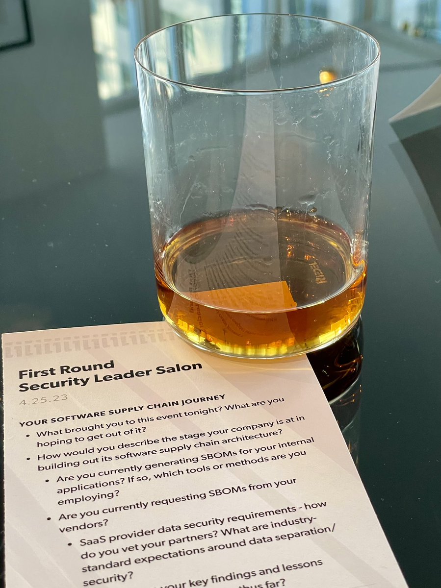 mrp's tweet image. Cheers to @firstround and @manifestcyber for hosting tonight’s security salon! 🥃 

#RSAC #RSA2023