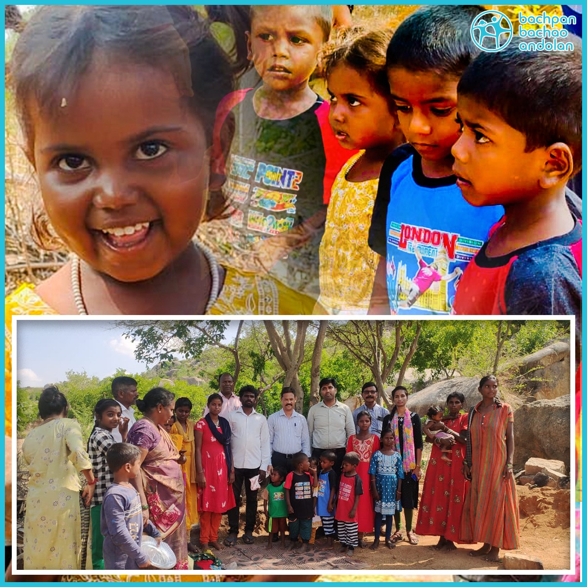 BBAIndia's tweet photo. Bachpan Bachao Andolan along with #DistrictChildProtectionUnit and the #EducationDepartment, rescued 7 abandoned children, all under 8 years of age from a remote village in #Chikkaballapur, #Karnataka. The children were #surviving on the #kindness of some villagers from 8 months. https://t.co/O74M7oFRLr