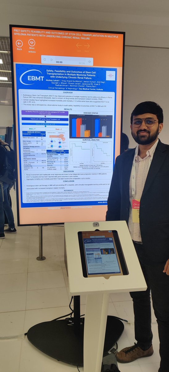drakshaylahoti's tweet photo. Presenting our work at #EBMT23.
Meeting the best in and around the world. Amazing feel. Lots of learning. @TheEBMT @Mohty_EBMT @Satyayadav__ @DrSunilBhat @DrGKharya @GJaishetwar @drvivek_onco @docarijit @TMCKolkata https://t.co/06aQJgubfA