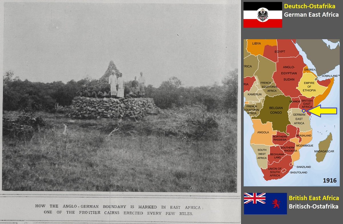 Pillandia's tweet photo. International border between British East Africa and German East Africa.  
📷: 1916. 
A land border between Britain and Germany, which today was inherited from the border between Kenya and Tanzania.
https://t.co/zycJyVAOBl 

#Africa #Kenya #Tanganyika #Tanzania #Border #Mipaka https://t.co/RS26yceIGi